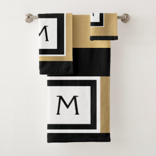 Ensemble de serviettes de bain à monogramme or noi