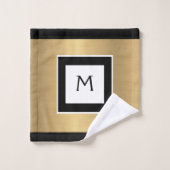Ensemble de serviettes de bain à monogramme or noi (Gant de toilette)