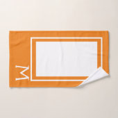 Ensemble de serviettes de bain à monogramme orange (Serviette à main)