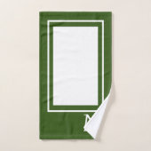 Ensemble de serviettes de bain à monogramme vert o (Serviette à main)