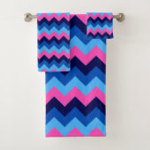Ensemble de serviettes de bain à motif chevron ros (En situation)