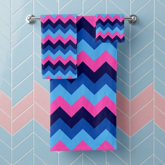 Ensemble de serviettes de bain à motif chevron ros