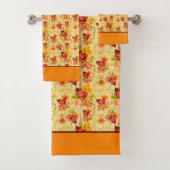 Ensemble de serviettes de bain à motif de feuilles (En situation)