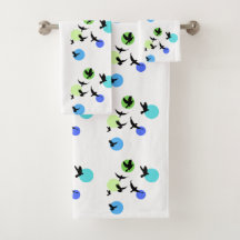 Ensemble de serviettes de bain à motif d'oiseau ab