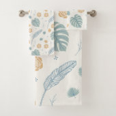 Ensemble de serviettes de bain à motif feuilles tr (En situation)