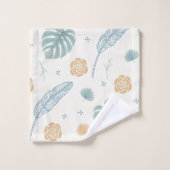 Ensemble de serviettes de bain à motif feuilles tr (Gant de toilette)