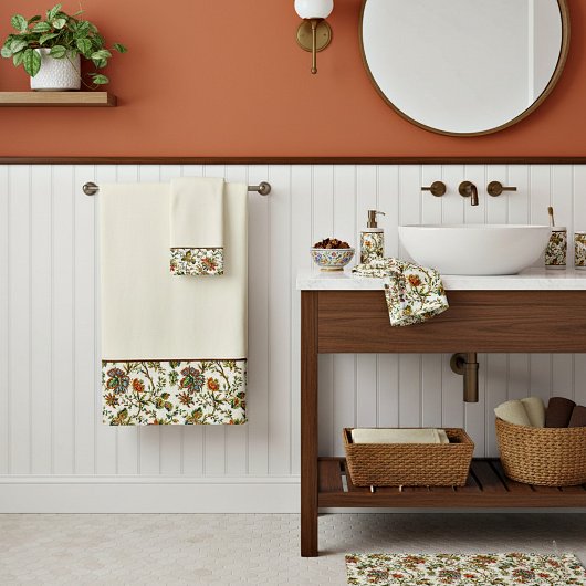 Ensemble de serviettes de bain à motif floral auto