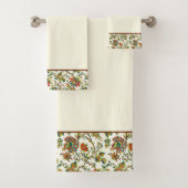 Ensemble de serviettes de bain à motif floral auto (En situation)