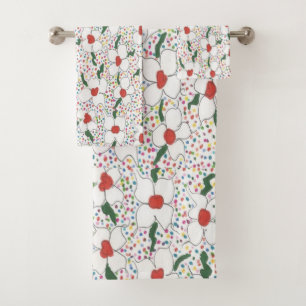 Ensemble de serviettes de bain à motif floral clas