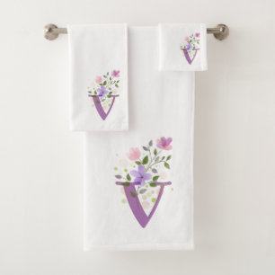 Ensemble de serviettes de bain à motif floral et l