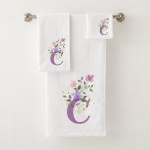 Ensemble de serviettes de bain à motif floral et l