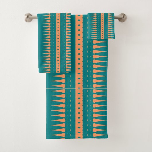 Ensemble de serviettes de bain à motif géométrique