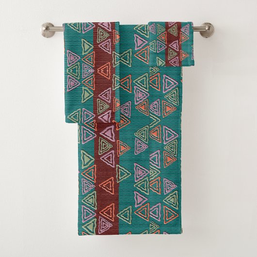 Ensemble de serviettes de bain à motif géométrique