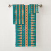 Ensemble de serviettes de bain à motif géométrique (En situation)