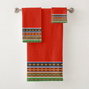Ensemble de serviettes de bain à motif ornemental