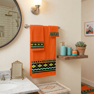 Ensemble de serviettes de bain à motif tribal lumi