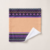 Ensemble de serviettes de bain à motif tribal viol (Gant de toilette)