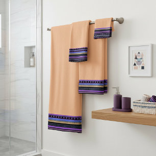 Ensemble de serviettes de bain à motif tribal viol