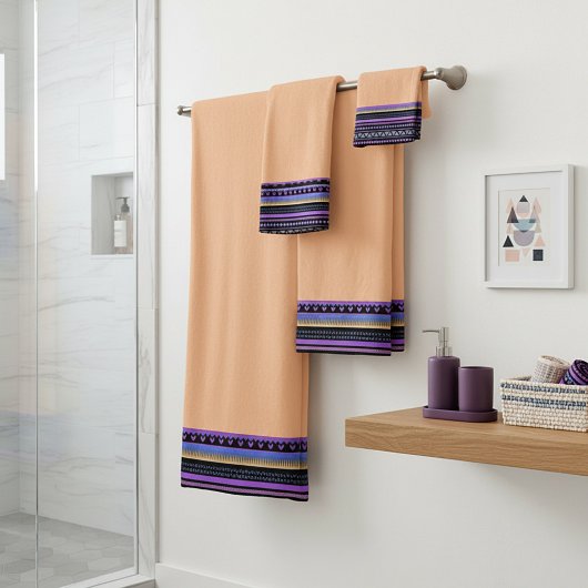 Ensemble de serviettes de bain à motif tribal viol