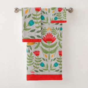 Ensemble de serviettes de bain à motifs floraux