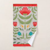 Ensemble de serviettes de bain à motifs floraux (Serviette à main)
