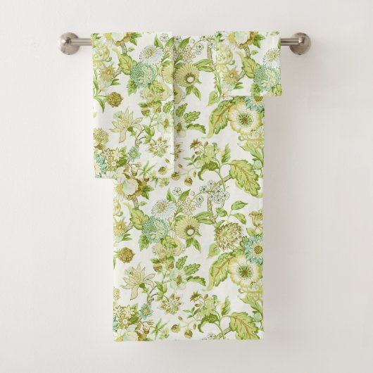 Ensemble de serviettes de bain à motifs floraux ve (En situation)