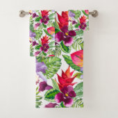 ensemble de serviettes de bain à orchidées hawaïen (En situation)