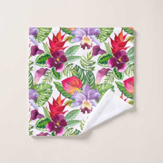 ensemble de serviettes de bain à orchidées hawaïen (Gant de toilette)