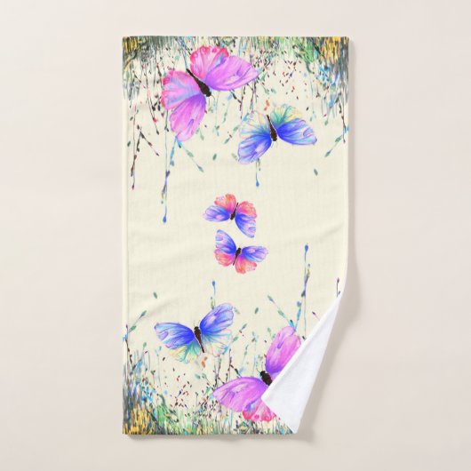 Ensemble de serviettes de bain à papillons volants (Serviette à main)
