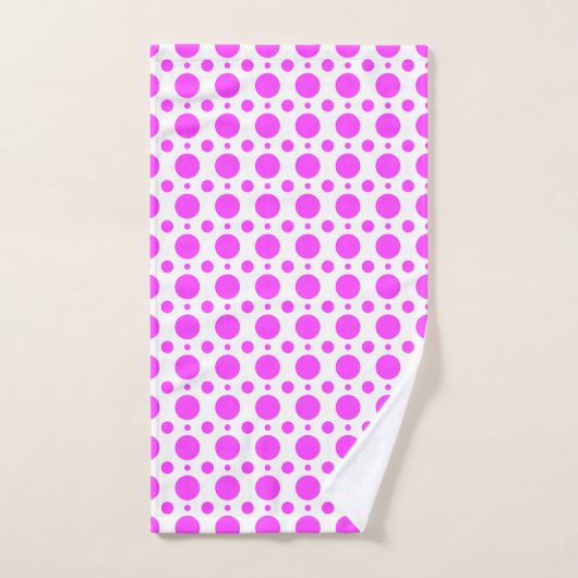Ensemble de serviettes de bain à pois rose foncé e (Serviette à main)
