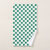 Ensemble de serviettes de bain à pois verts person (Serviette à main)