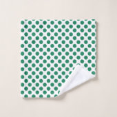 Ensemble de serviettes de bain à pois verts person (Gant de toilette)