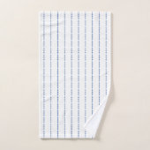 Ensemble de serviettes de bain à rayures blanc et  (Serviette à main)