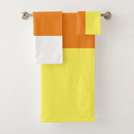 Ensemble de serviettes de bain à rayures blanc ora (En situation)