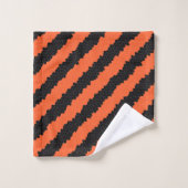 ensemble de serviettes de bain à rayures halloween (Gant de toilette)