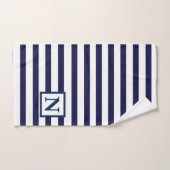 Ensemble de serviettes de bain à rayures Navy avec (Serviette à main)