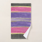 Ensemble de serviettes de bain à rayures roses et (Serviette à main)