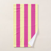 Ensemble de serviettes de bain à rayures roses et (Serviette à main)