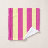 Ensemble de serviettes de bain à rayures roses et (Gant de toilette)