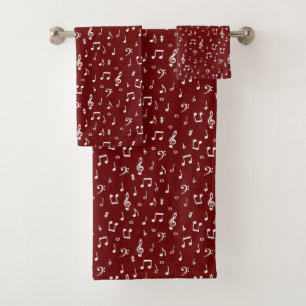 ensemble de serviettes de bain à symboles musicaux