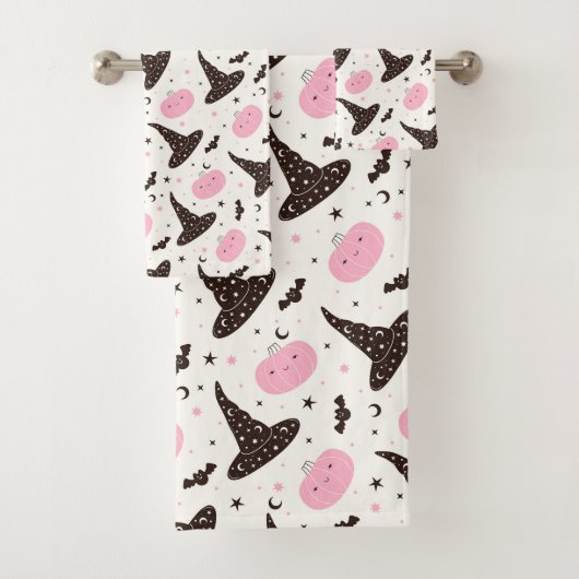 Ensemble de serviettes de bain à thème Halloween (En situation)