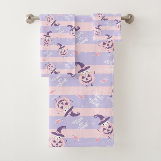Ensemble de serviettes de bain à thème Halloween (En situation)