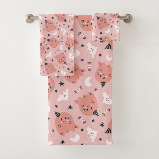 Ensemble de serviettes de bain à thème Halloween (En situation)