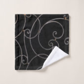 Ensemble de serviettes de bain à tourbillons noir/ (Gant de toilette)