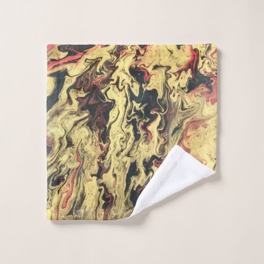 Ensemble de serviettes de bain Abstrait en or noir (Gant de toilette)