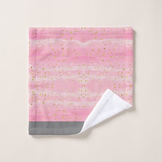 Ensemble De Serviettes De Bain Abstrait Rose (Gant de toilette)