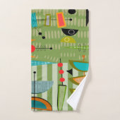 Ensemble De Serviettes De Bain Abstrait Vert Moder (Serviette à main)