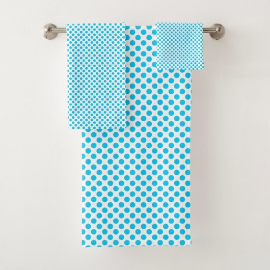 Ensemble de serviettes de bain Acqua Blue Polka Do (En situation)
