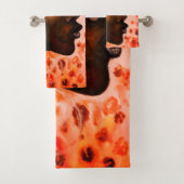 Ensemble De Serviettes De Bain Africaine Jolie Fem (En situation)