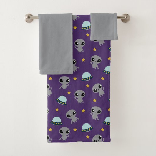 Ensemble de serviettes de bain Aliens (En situation)